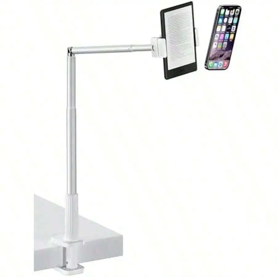 

Viozon Tablet Holder Stand, Phone/Holder With Flexible Aluminum Alloy Long Arm, C Clamp Headboard Bedside&Table, Compatible With 3.5-11, 15 14 Plus/Pro, B