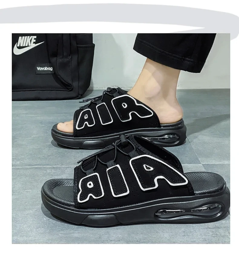 Summer Men Fashionable Trendy Shoes Wooden Clogs Garden Shoes Outdoor Beach Sandals Flip Air Cushioned Casual Shoes Men Slippers