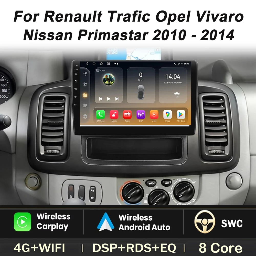Radio samochodowe do Renault Trafic Opel Vivaro Nissan Primastar 2010-2011-2014 Carplay Android Auto Player Nawigacja GPS Autoradio
