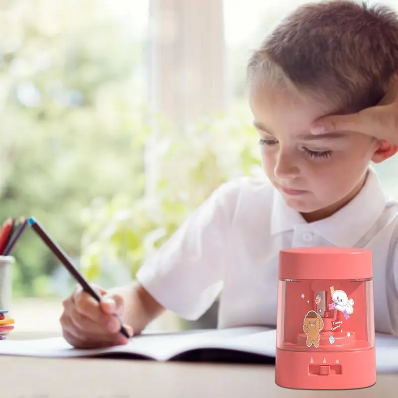 Apontador de lápis de estudante plug in material escolar apontador de lápis para crianças desenho portátil apontadores de lápis automático