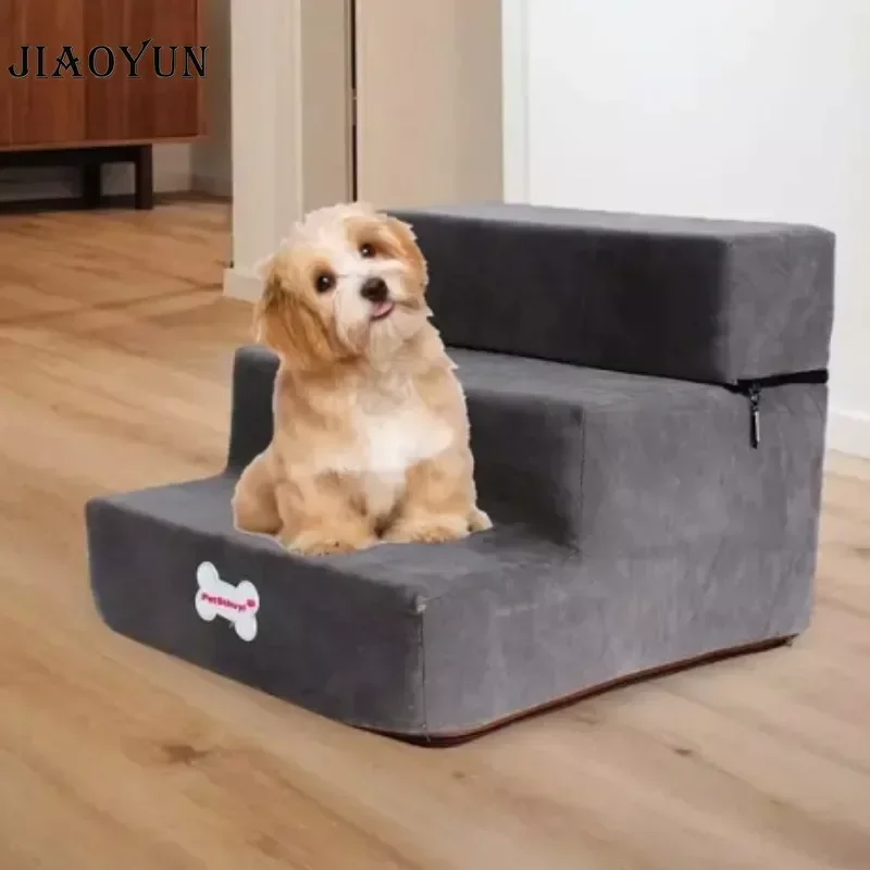 3-steps Dog Stairs Ladder Anti-slip Removable Pet Ramp Stairs Puppy Sofa Bed Ladders for Small Dog Ramp Stairs Pet Supplies