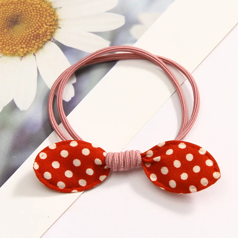 Mädchen Haar gummi niedlichen Punkt druck Bowknot Kind Kleinkind Mädchen Haarband Pferdes chwanz halter Haarschmuck