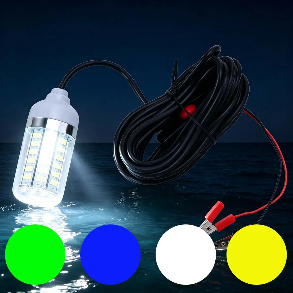 

108 Leds Fishing Trap Light 12V LED Waterproof Fish Finder Lamp 4 Colors Underwater Fishing Light Fishing Accessories