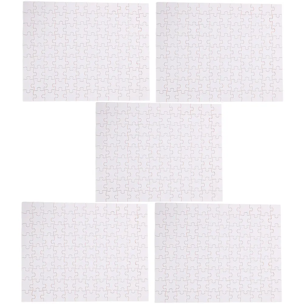 

5 Sheets Blank Sublimation Puzzle Wooden DIY Heat Transfer Puzzle Blanks for Custom Photo Printing Party Games Family Bonding