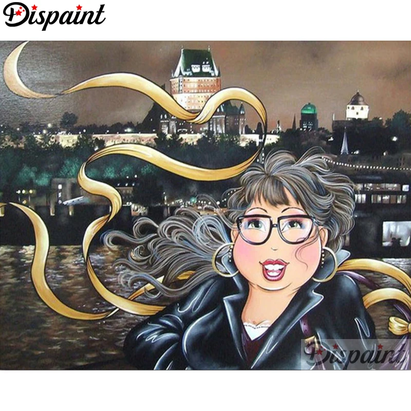 

Dispaint Full Square/Round Drill 5D DIY Diamond Painting "Fat woman" Embroidery Cross Stitch 3D Home Decor A06072