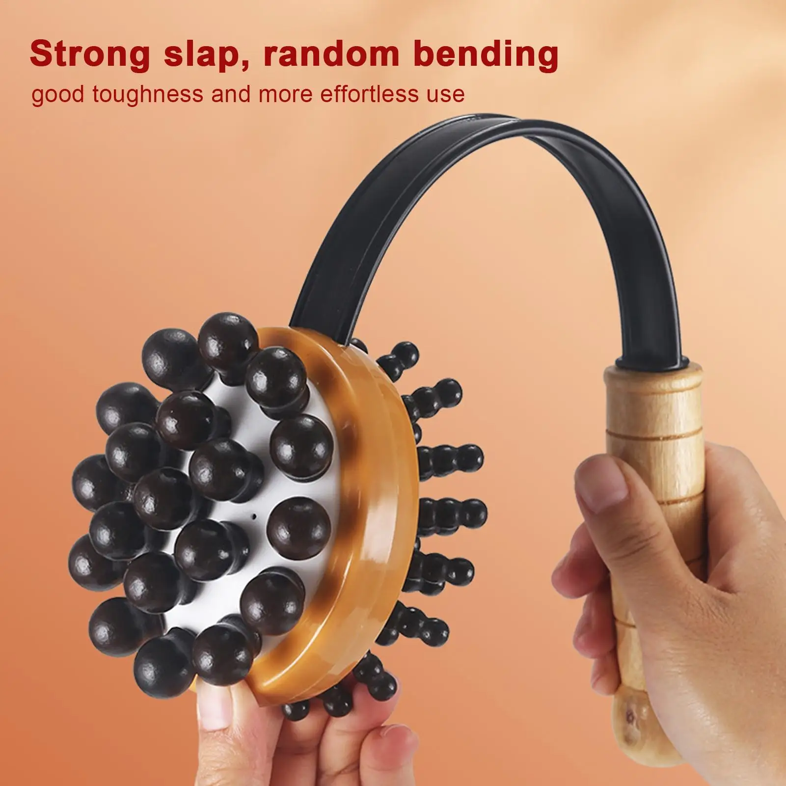 

Ударный массажер для боли в спине, инструмент для массажа глубоких мышц с длинной ручкой и двойной головкой для офисного использования в шее, плечах, ногах