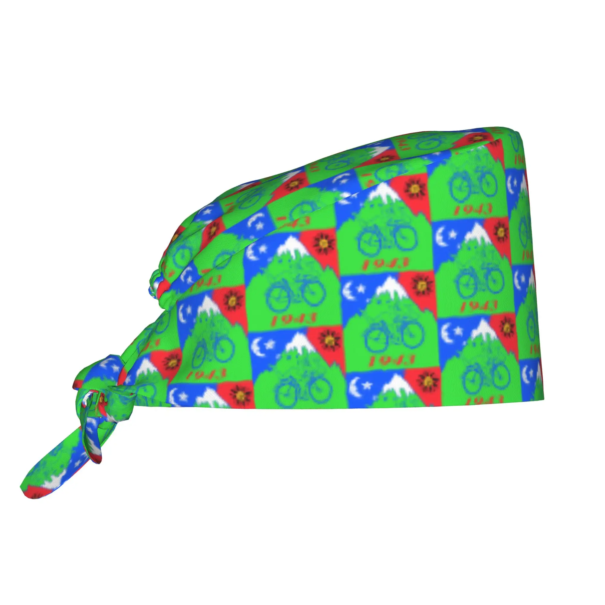 Albert Hofmann Bicycle Day Medical Staff Scrubs Hat Unisex LSD Acid Blotter Doctor Nursing Surgical Cap Scrub Caps