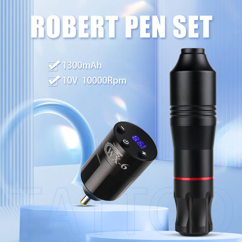 

Wireless Tattoo Machine Set Rotary Tattoo Pen with WX-6 Mini Tattoo Power Supply DC Interface Professional Permanent Makeup Set