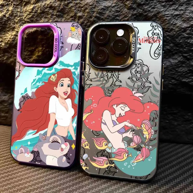 La Sirenita para Apple iPhone 17 17Air 16E 16 15 14 13 12 mini Pro Max Plus funda de teléfono plateada colorida