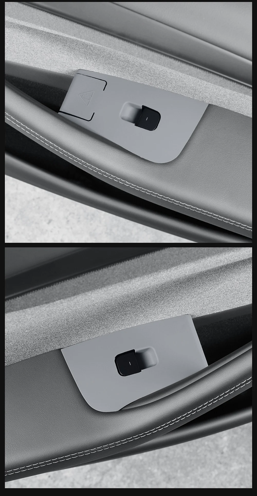 Weiße Fensterheber-Schalterabdeckung für Tesla Model Y Juniper 2026 2025 Innenraum-Zierleisten Aufkleber Zubehör 4 Stück – Detail 13