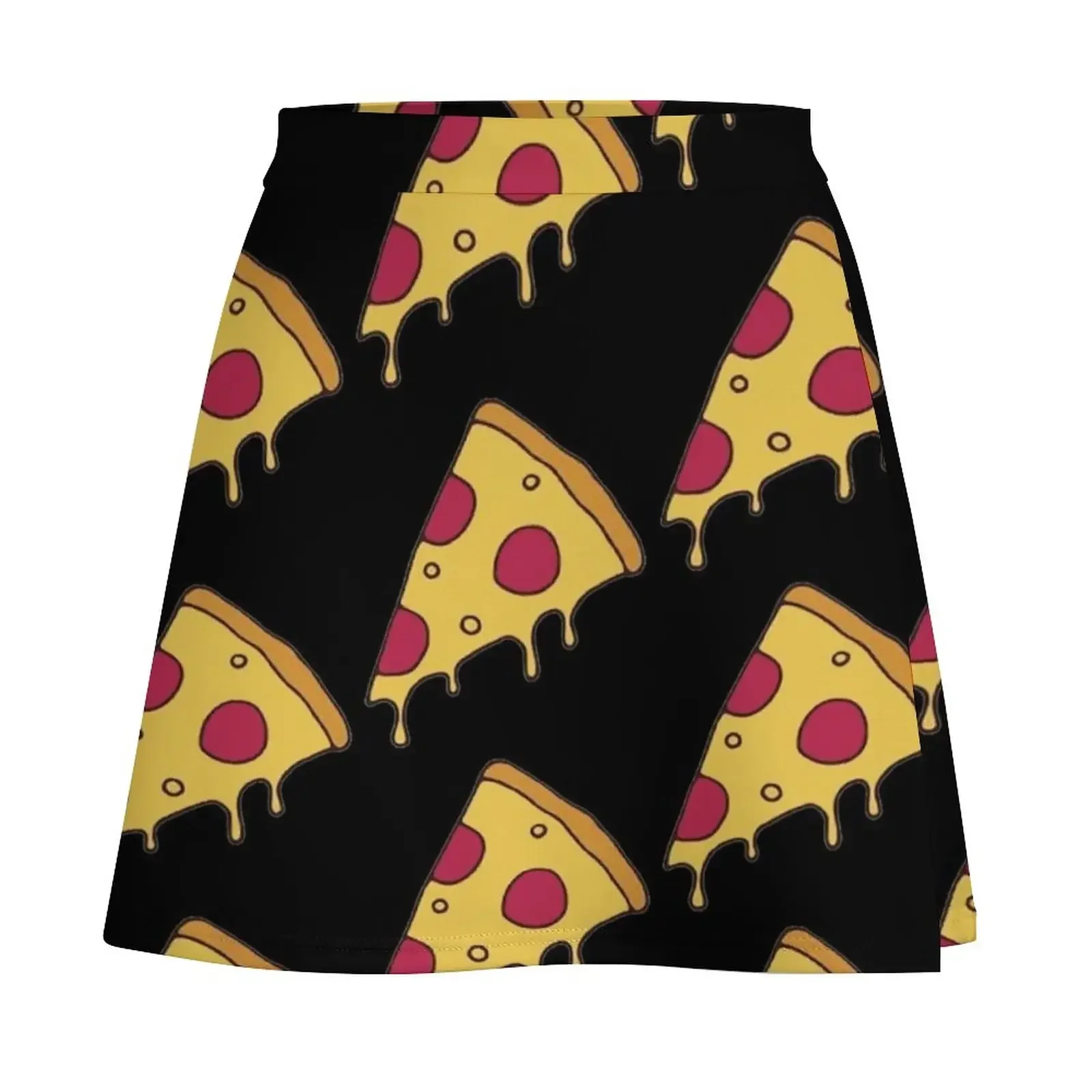 Pizza, Pizza, Everywhere Mini Skirt mini denim skirt korean luxury clothing 90s vintage clothes rave outfits for women