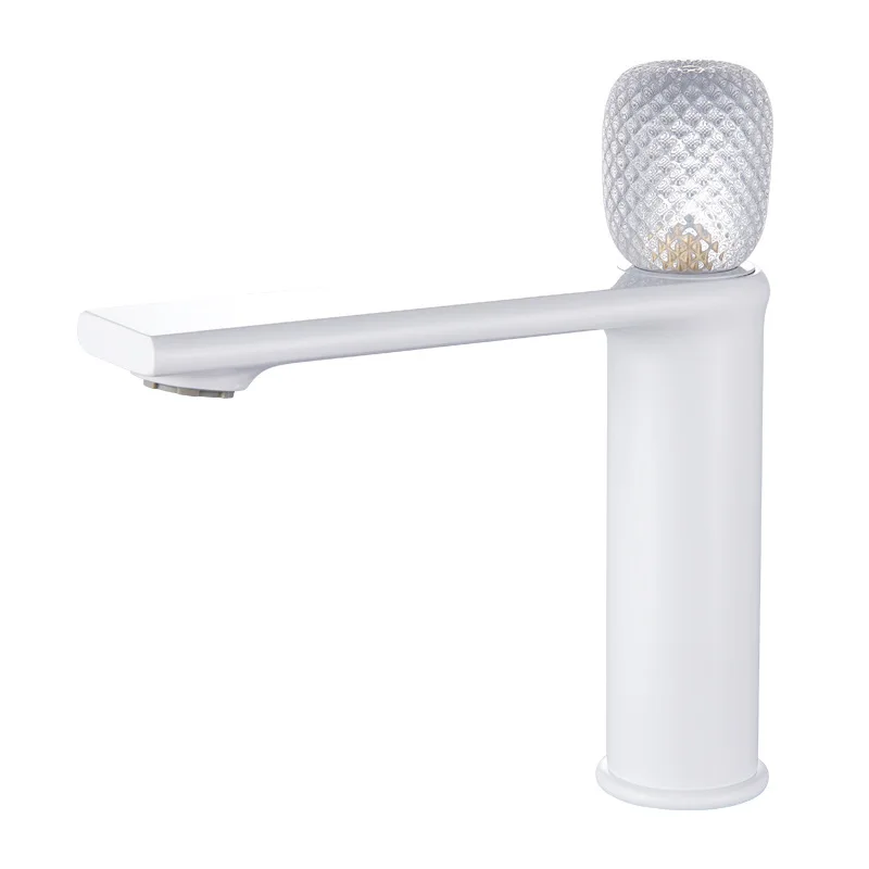 

Luminous switch basin faucet All copper household hot and cold double control bathroom cabinet Basin faucet MT2529