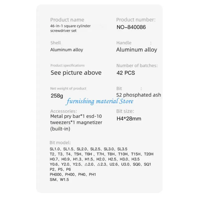 

Y5GD 46pc Precise Screwdriver With 42 Tip For Gadget Maintenance Case