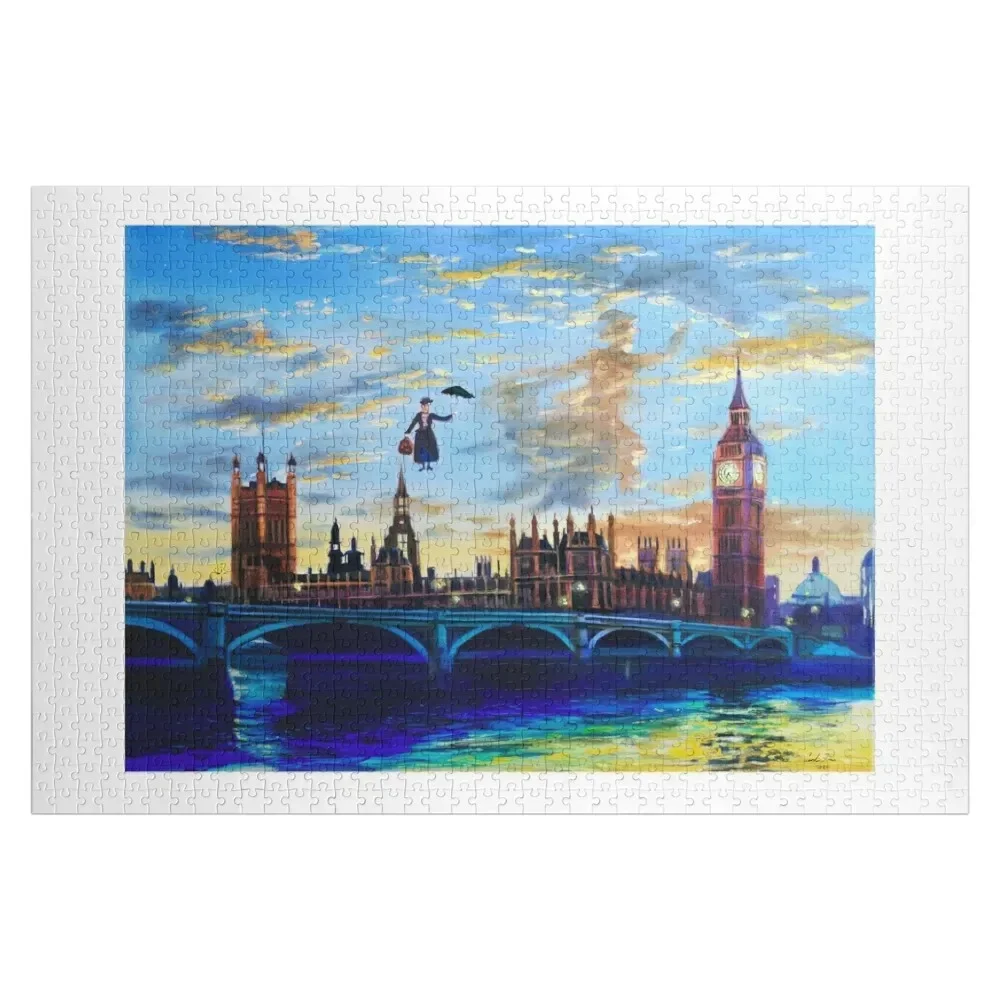 

Mary Poppins returns to London Jigsaw Puzzle Personalized Gifts Customizeds For Kids Wood Name Puzzle