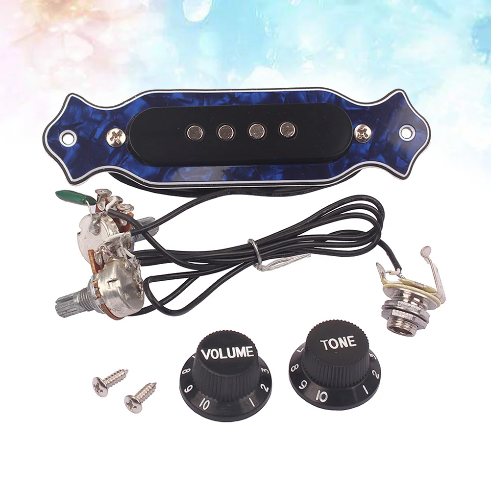 

Soundhole Prewired Active Pickup Sound Hole Pickup with Tone Volume Controller Knobs For 4-String Electric Box Guitar Pick