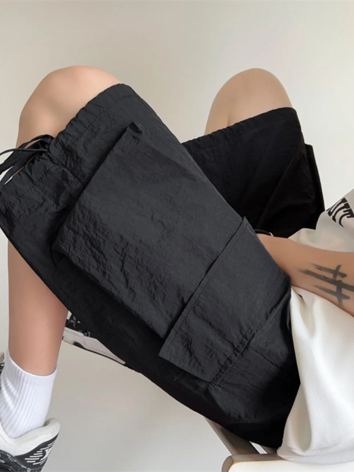 

Мужские повседневные шорты Bla: летние, тонкие, из ледяного шелка, свободные, быстросохнущие, пляжные, карго, рабочие, легкие, дышащие