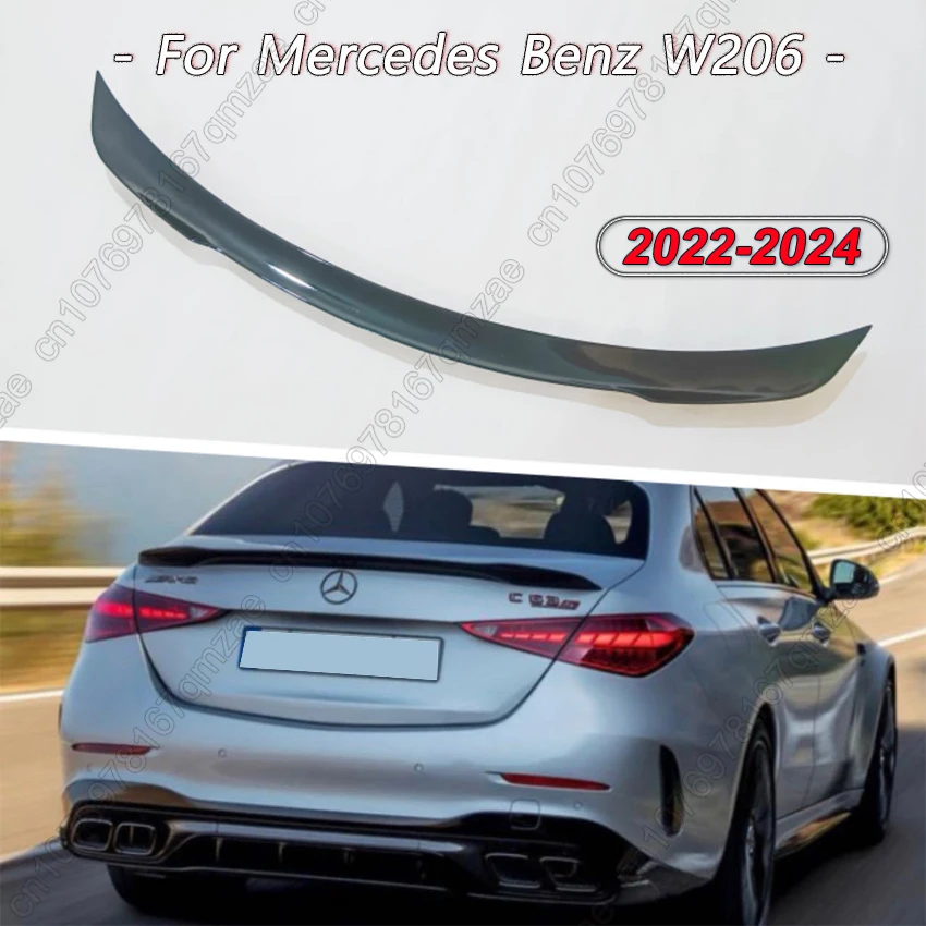 

For Mercedes Benz C Class W206 Sedan AMG 2022-2024 Gloss Black Rear Trunk Spoiler Wing Tail Boot Lip Deflector Body Kit Tuning