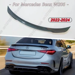 For Mercedes Benz C Class W206 Sedan AMG 2022-2024 Gloss Black Rear Trunk Spoiler Wing Tail Boot Lip Deflector Body Kit Tuning
