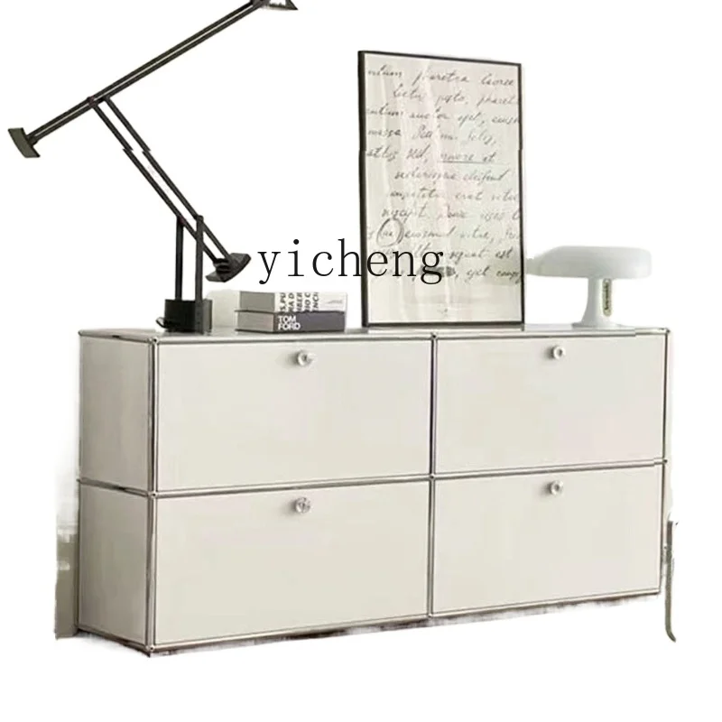 

ZK Sideboard Cabinet Mid-Ancient Stainless Steel Side Cabinet Side Cabinet Ins Modern Minimalist TV Chest of Drawers