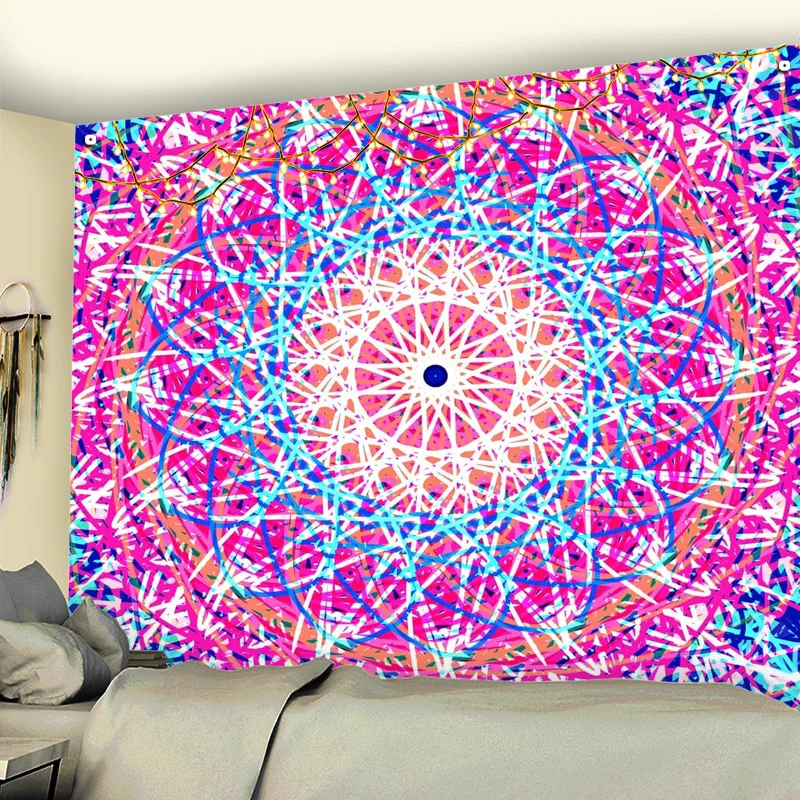 Mandala Tapestry Floral Tapestry Plant Wall Hanging Boho Decor Hippie Background Cloth Bedroom Dorm Home Decor