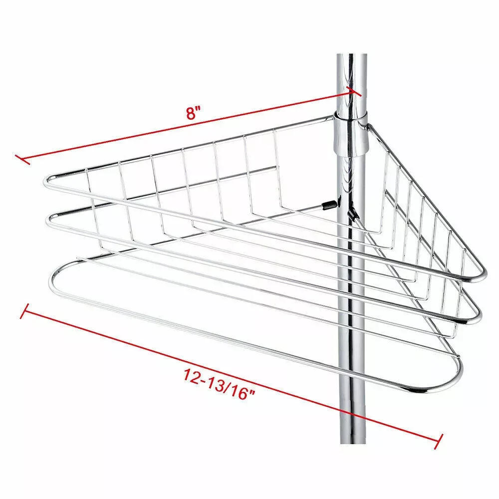 4 Layer Rustproof Bathroom Corner Shelf Shower Caddy Shower Tension Pole Caddy Bathroom Accessories