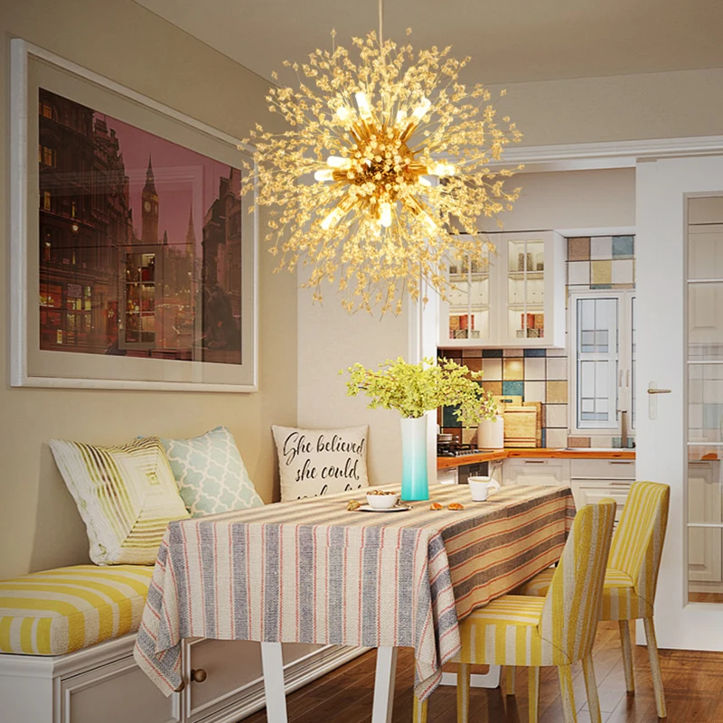 IRALAN Modern Spark Ball LED Chandelier Lighting Dandelion Chandelier Dinning Living Room Bar Personality Creative Crystal Light