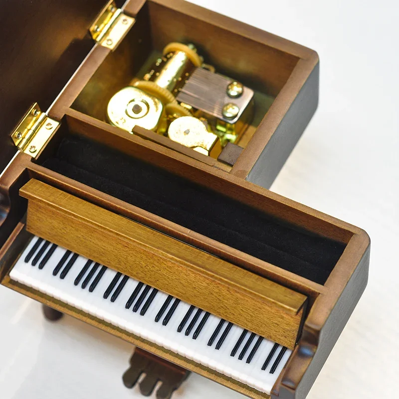 Creative Birthday Gift Piano Shaped Mechanical Clockwork Music Box