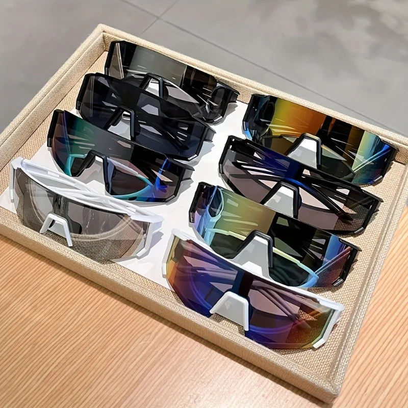 

8 шт. легкие очки в большой оправе, спортивные защитные очки, очки унисекс, подходящие для любителей спорта