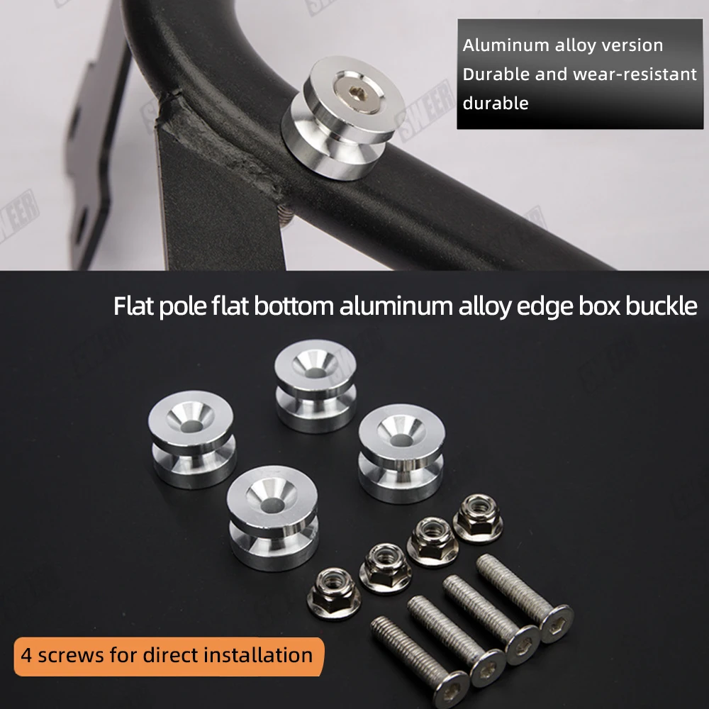 4PCS Universal Motorcycles Top Rear Box Case Trunk Bushing Pad Spacers Buckle Universal Acessories Tailstock Bottom Plate Screws