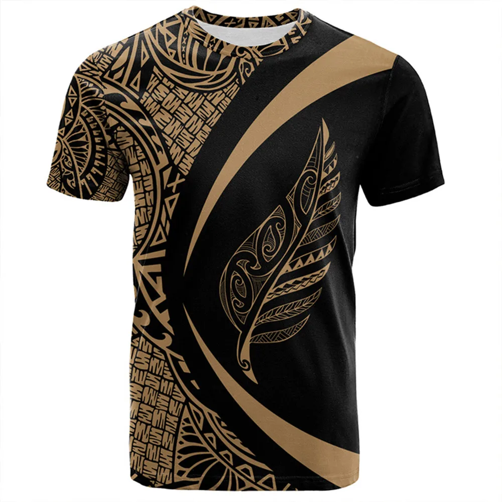 Maori Kaos Oblong motif bola Rugby 3D Selandia Baru kaus olahraga Fitness cepat kering untuk pria Fashion anak pakaian Gym Hawaii atasan