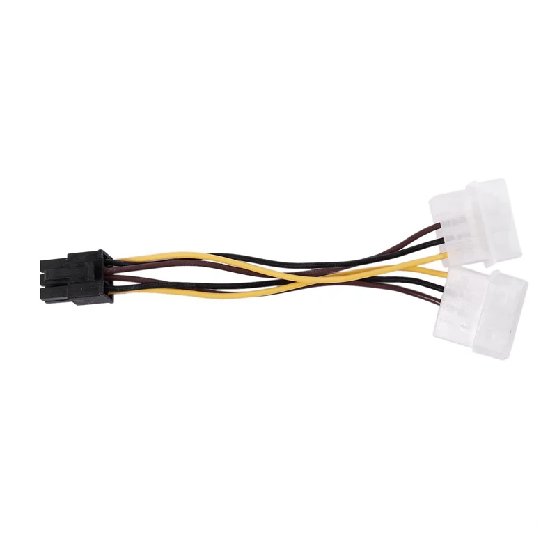 4X A Dual 4-Pin Molex IDE To 6 Pin PCI-E Graphic Card Power Connector Cable Adapter