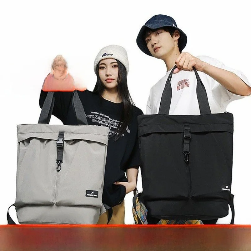 

Лето 2025 г., новая повседневная сумка на одно плечо с двойным маслом, большая сумка на одно плечо Capaci для студентов и офисных работников