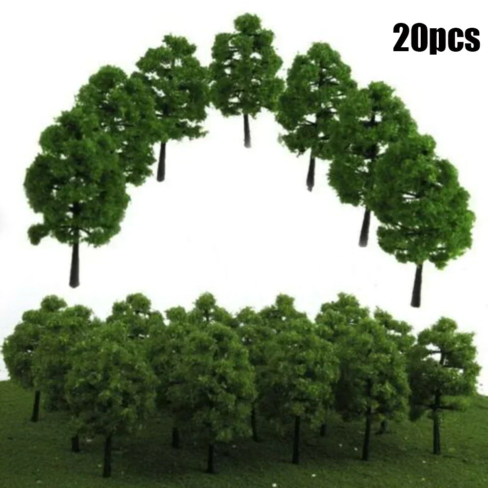 20pc Zug künstliche Miniatur Baum Kunststoff Modell Landschaft Eisenbahn Dekoration Gebäude Landschaft Mikro Zubehör Spielzeug