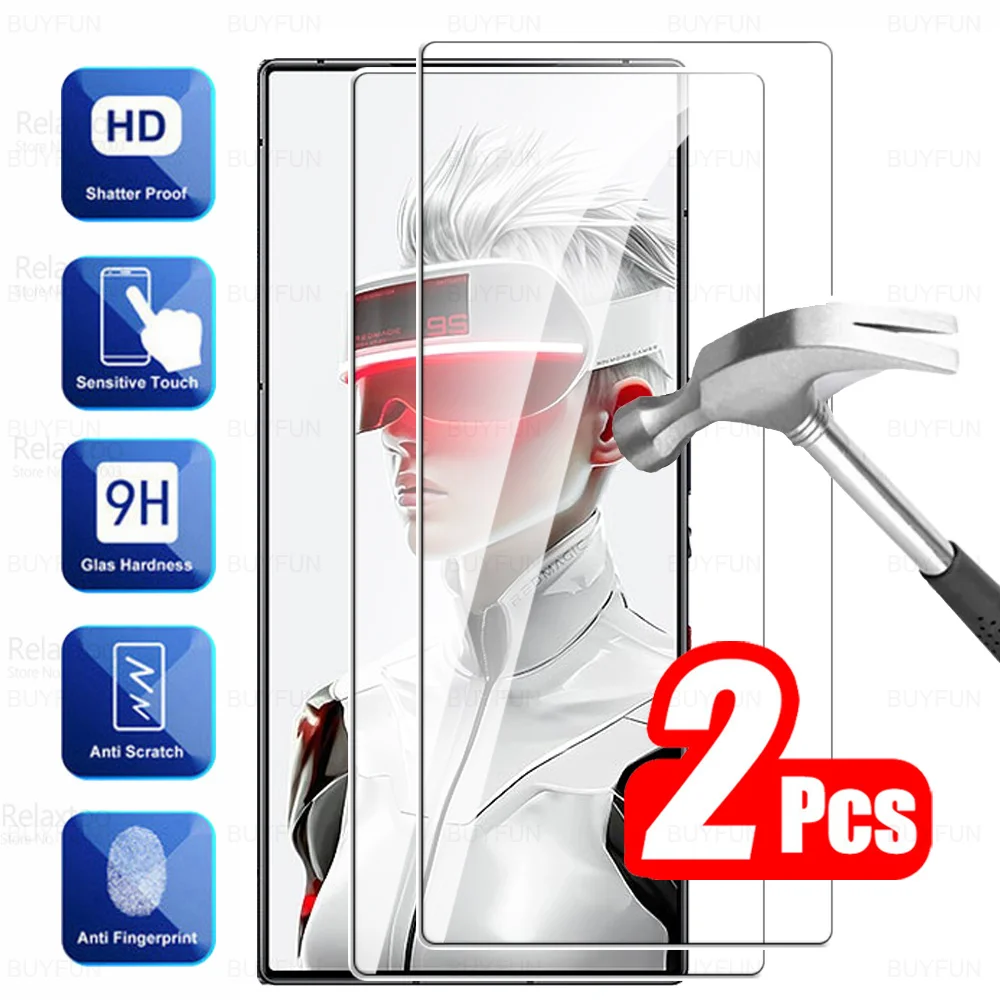 For ZTE nubia Red Magic 9S Pro+ Glass 2Pcs Tempered Glass RedMagic 9 S Pro Plus RedMagic9S 9SPro 5G Screen Protector Cover Films