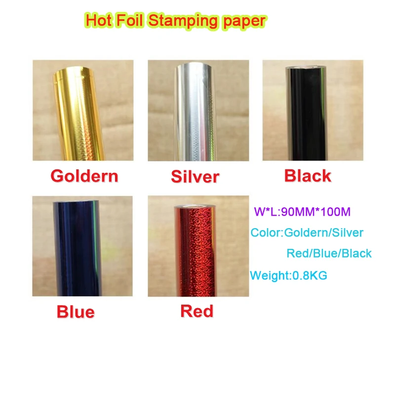 90MM*100M 20CM*100M 25CM*100M Hot Foil Stamping Paper Low Temperature Original Five Colors Apply To LY-600F Heat Press Machine