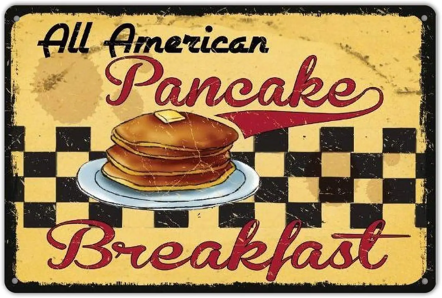 Ylens Pancake Breakfast Retro Vintage Kitchen Signs Wall Decor Metal Tin Sign es