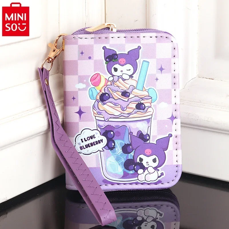 MINISO 2024 Nuovo simpatico portafoglio Hello Kitty Cartoon Portafoglio versatile da donna multifunzionale per studenti