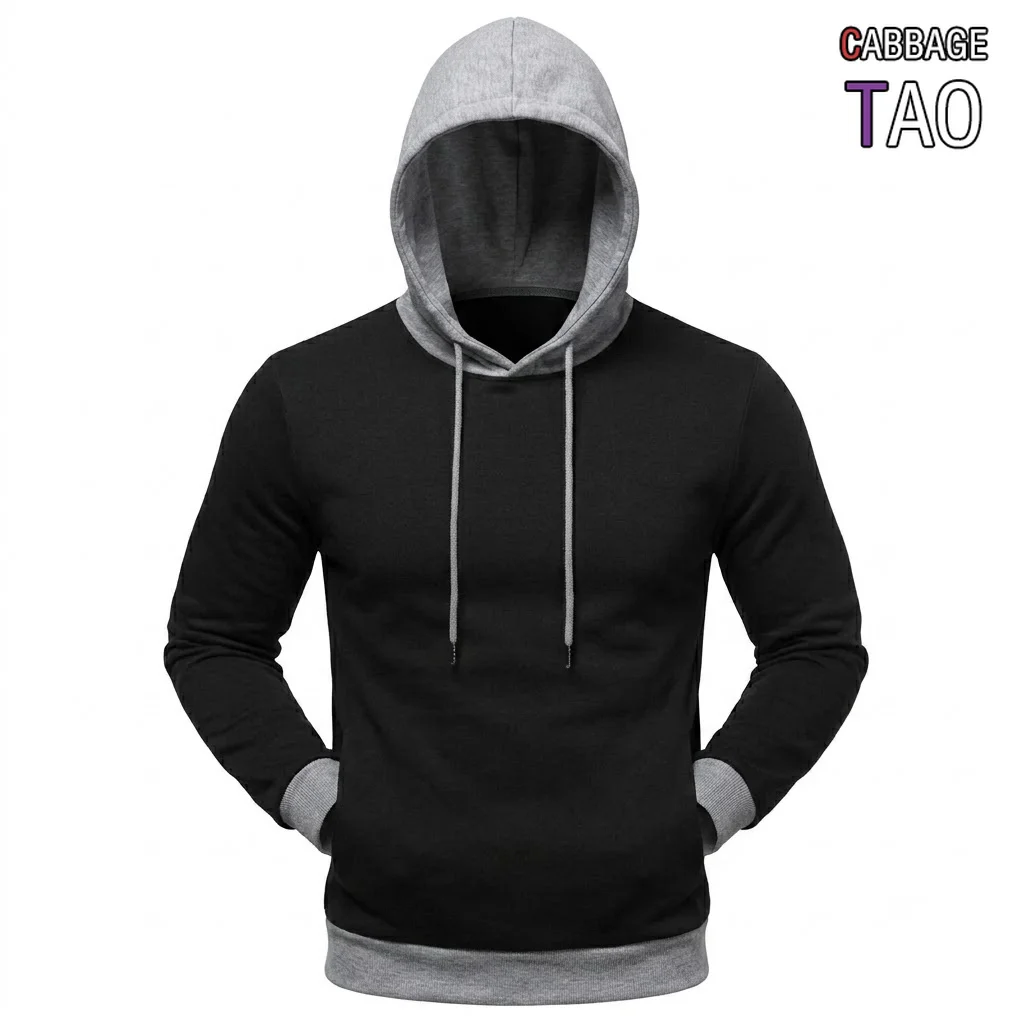 Mens Colorblock Hooded Pullover Sweatshirt Warm Long Sleeve Hoodie Jacket Autumn Fall Winter Casual Outerwear Coat for Men