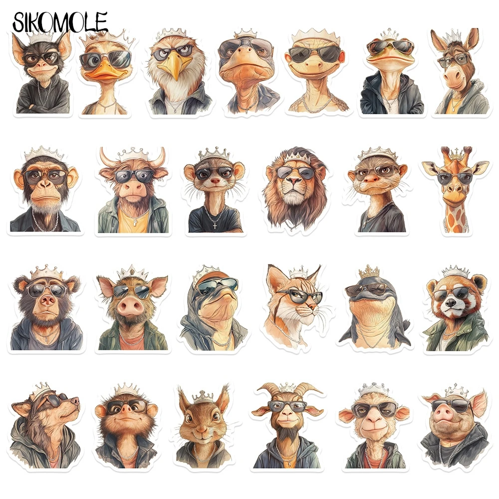 10/30/50pcs แว่นตากันแดดสัตว์ King เวกเตอร์การ์ตูน Graffiti สติกเกอร์ความงามตู้เย็นแล็ปท็อปโทรศัพท์ไดอารี่เครื่องเขียนสติกเกอร์เด็ก