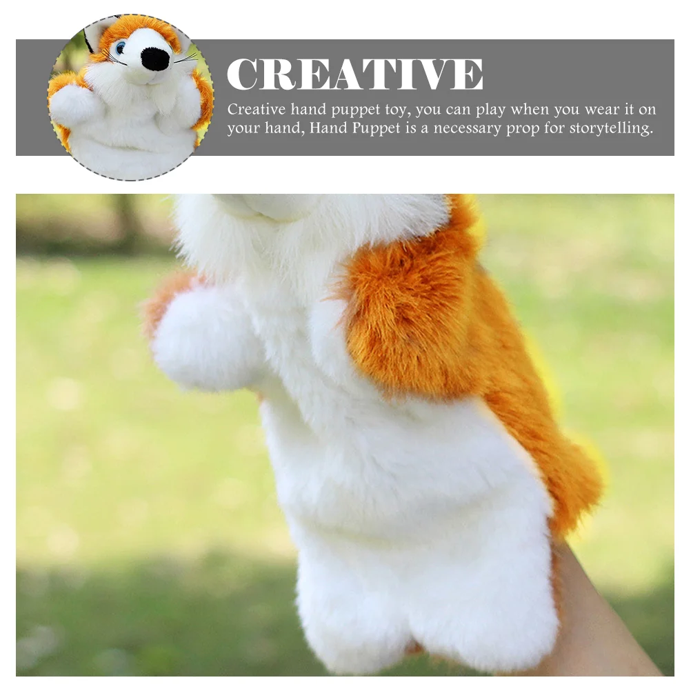 Hand Puppet Fox Stuffed Animal Plush Large Puppets Role Play Dolls Role-play Talking Toddler