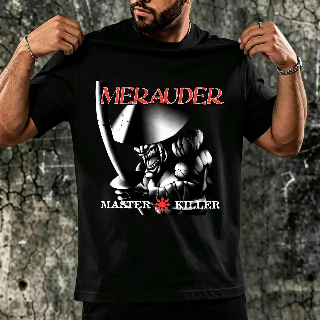washed T Shirt Vintage 2000s Meruader Master Killer Size 2XL 26x31 5 Hardcore Metal vintage Washed graphic Casual Stretched