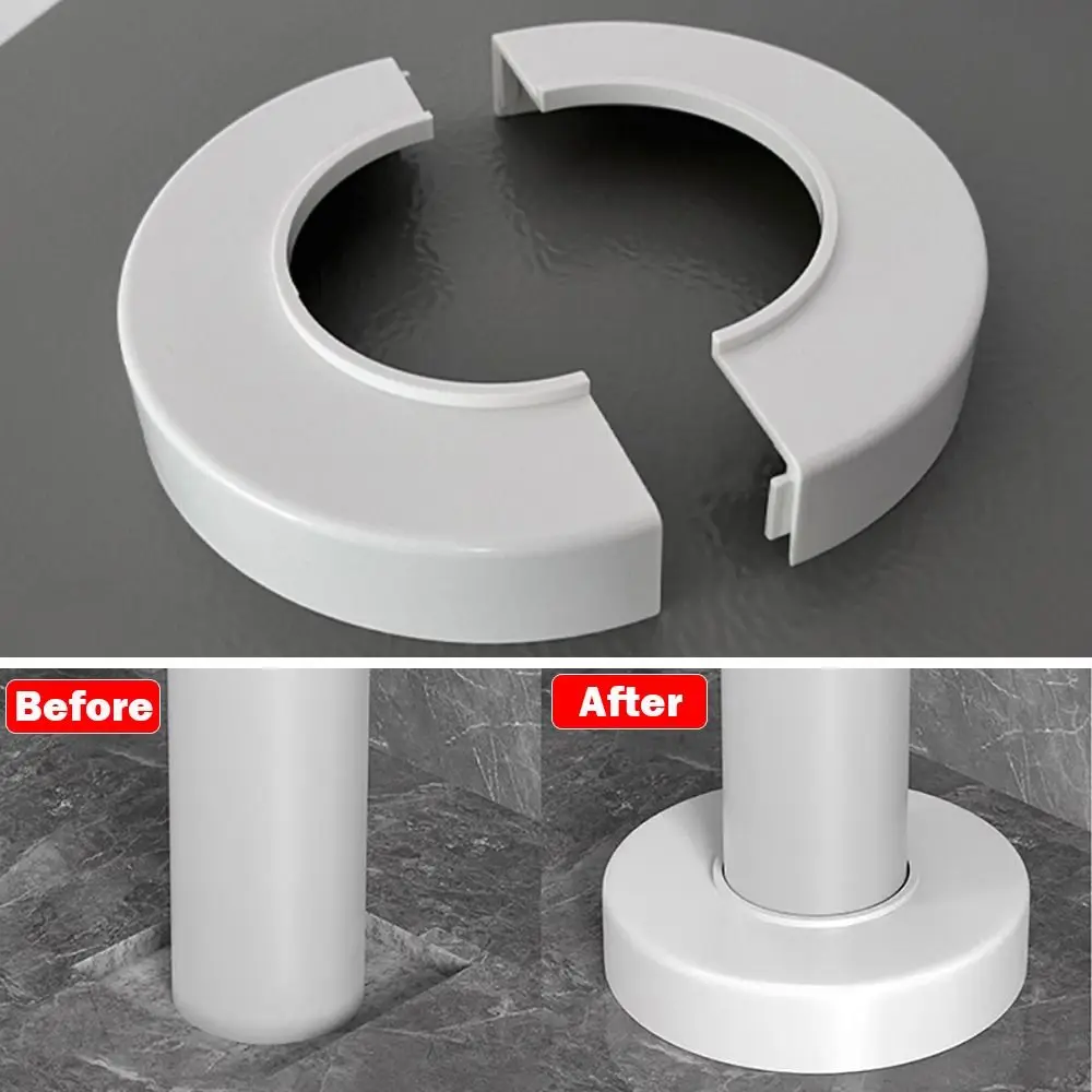 50/70mm Dia Drain Pipe Cover ABS Faucet Decorative Cover Heighten Valve Panel Pipe Wall Cover Kitchen Bathroom Accessories