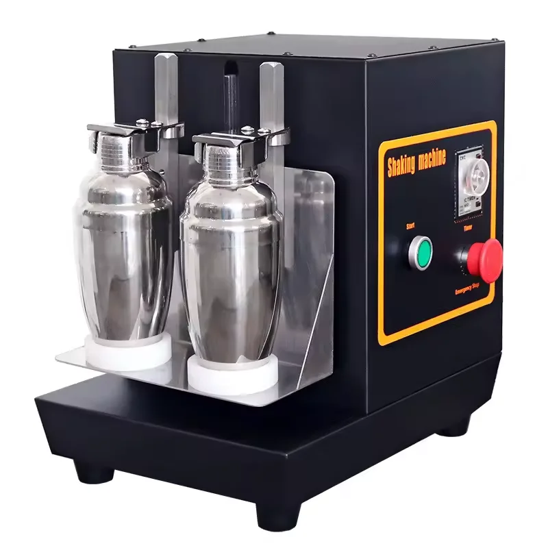 New double head stainless steel electric 360 degree rotating pearl double layer bubble tea blender juicer with timer 350-750ml c