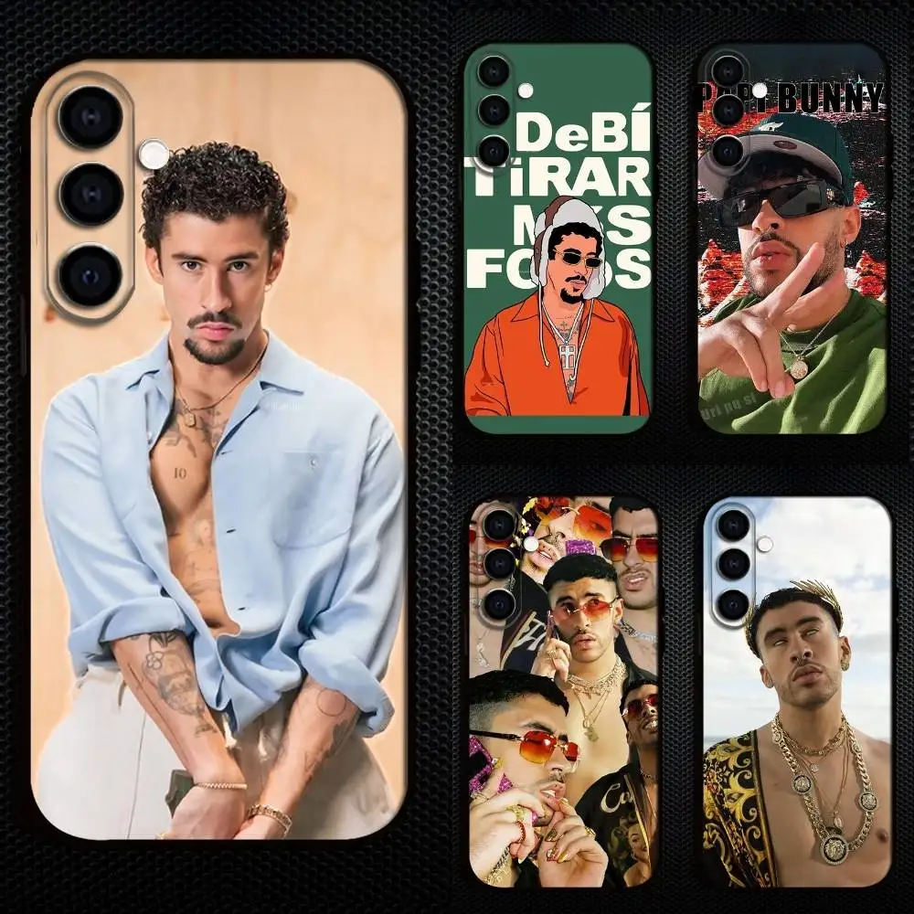 

Singer B-Bad B-Bunny Phone Case For Samsung Galaxy A73,A72,A71,A70,A53,A52,A51,Others Soft Black Cover