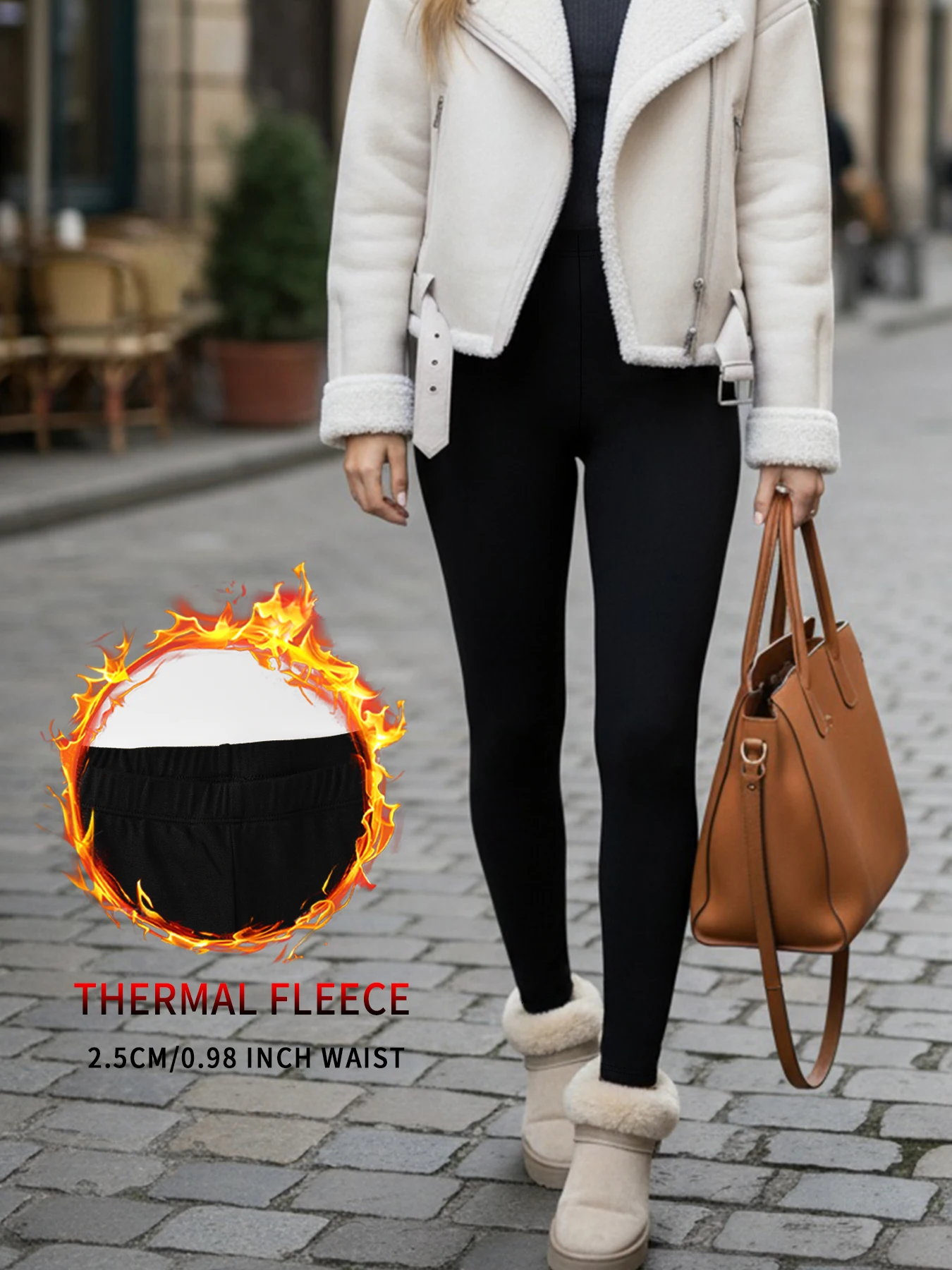 سراويل حرارية مبطنة بالصوف للسيدات للأنشطة الشتوية، مثالية للجري، وتمارين اليوجا وراحة الطقس البارد #1