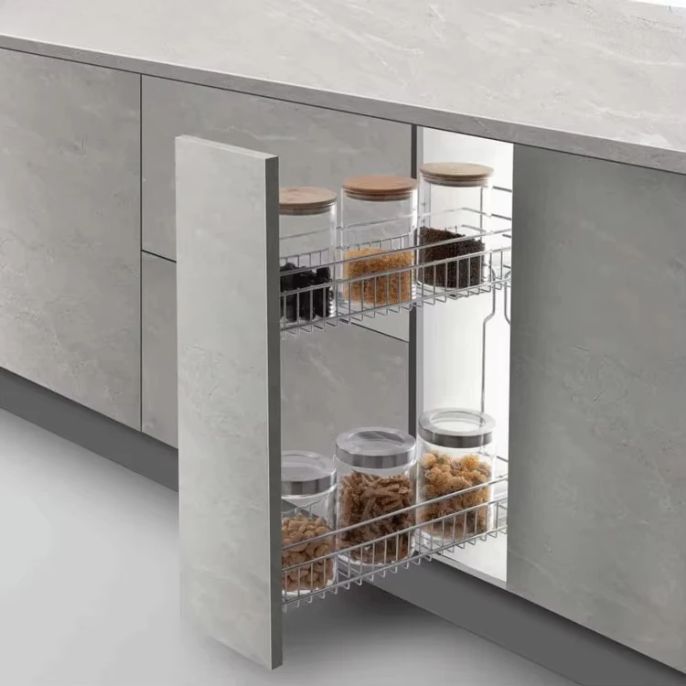 Kitchen Pull-out Organizer Unit Side Mount Pull-out Bottle Rack in Cabinet