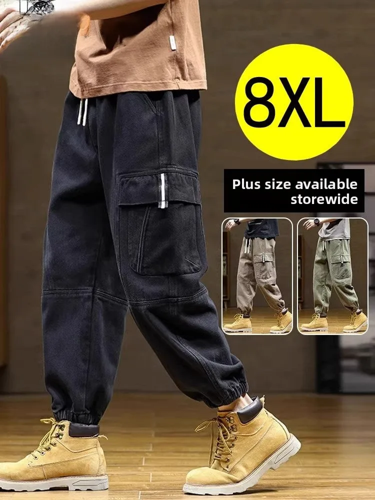 

Мужские повседневные хлопковые брюки Spirit с эластичным поясом, прямые, больших размеров, длинные, весна-осень, новый стиль