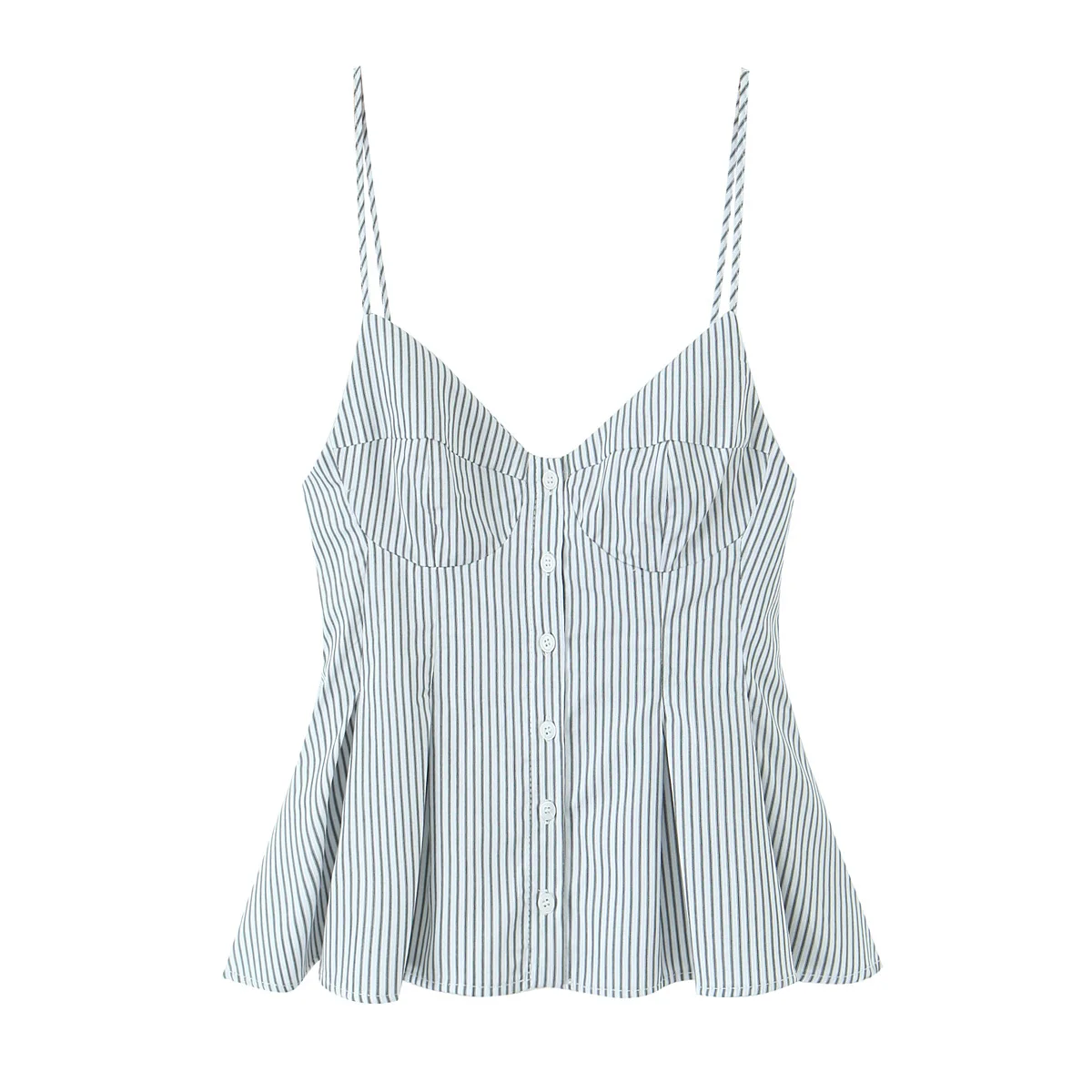 

American Sle Сексуальный черный полосатый топ на пуговицах Slim Fit Sweet Sle Fro ow Фигурка Плиссированный универсальный топ или длины