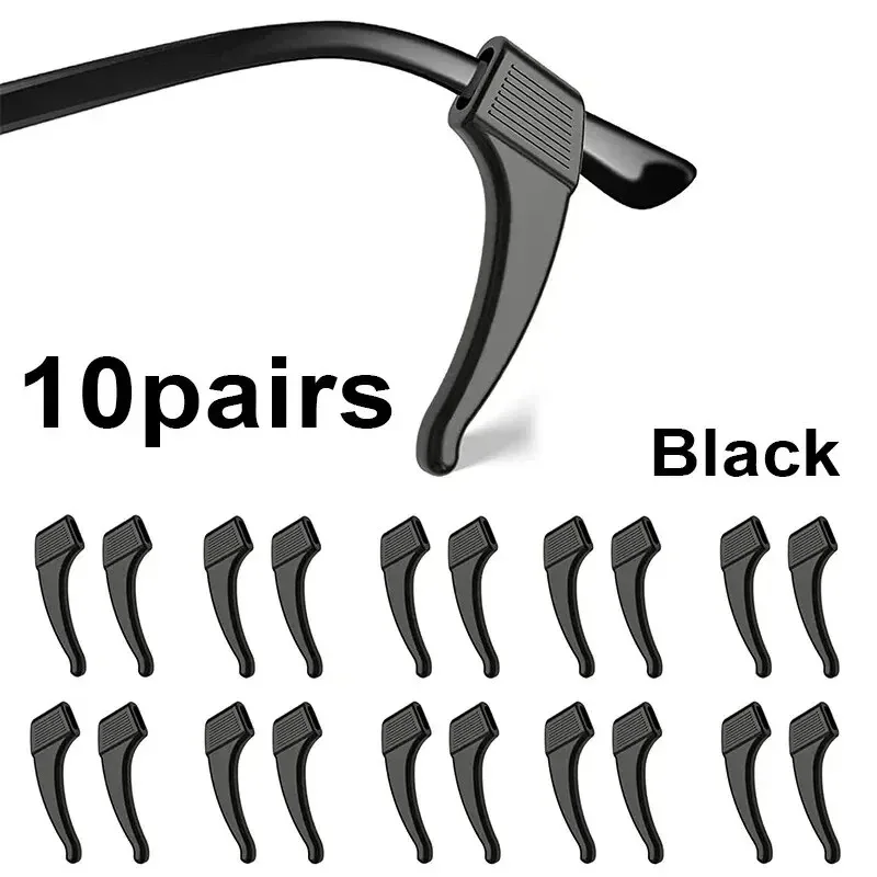 Poignée d'oreille antidérapante en Silicone, 20 pièces, pour lunettes, jambe, crochet d'oreille, support de fixation, accessoires, pointe de tempe, support pour lunettes