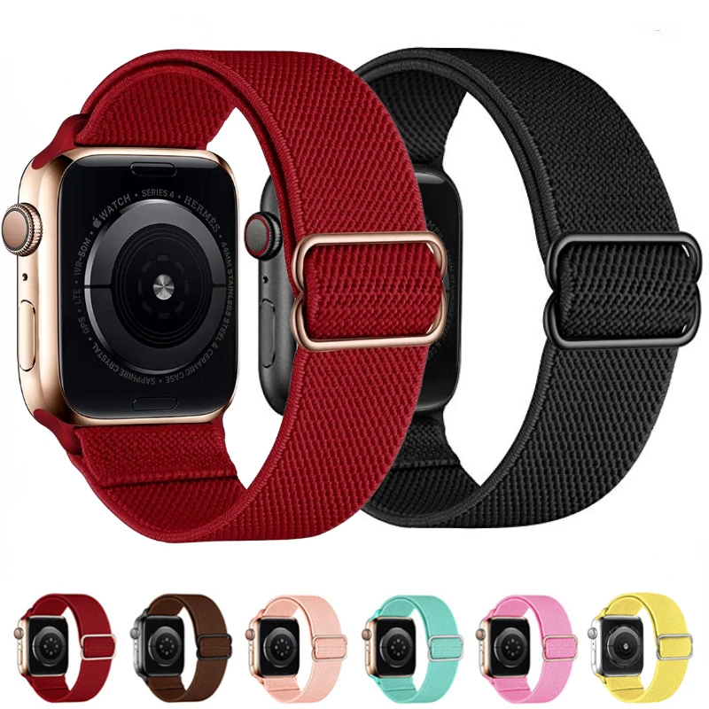 

Nylon Elastic Strap for Apple Watch Ultra/2 49mm 9 8 7 45mm 41mm Bracelet Wristband for iWatch 6 5 4 SE/2 44mm 40mm 10 46mm 42mm